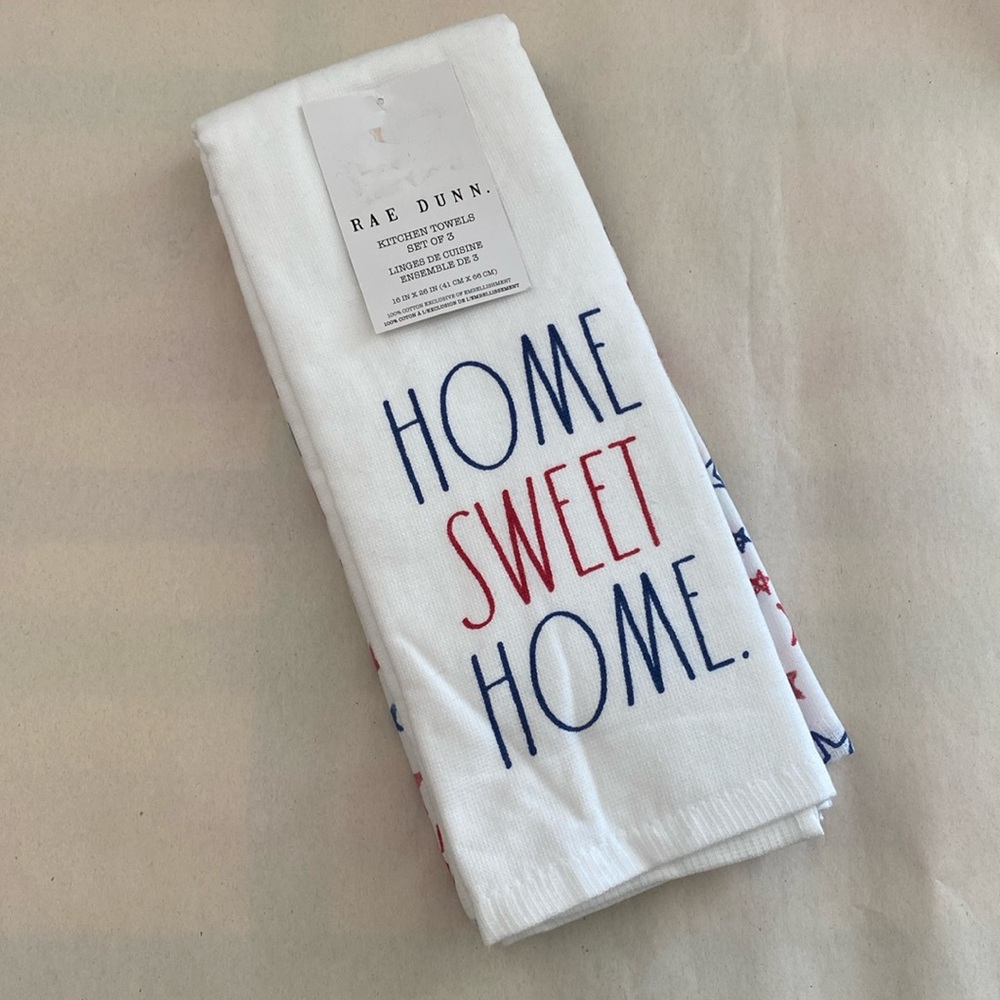 Rae Dunn HOME SWEET HOME towel set